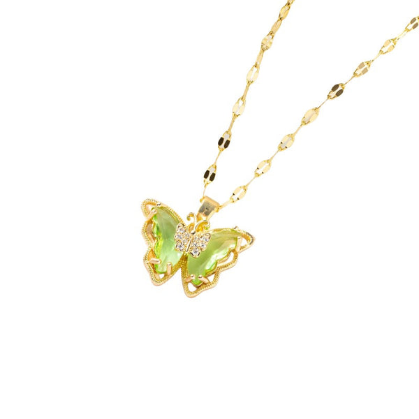 Necklaces & Pendants Necklace Female Micro Inlaid Zircon Butterfly Simple Clavicle Chain Fashion Jewellery