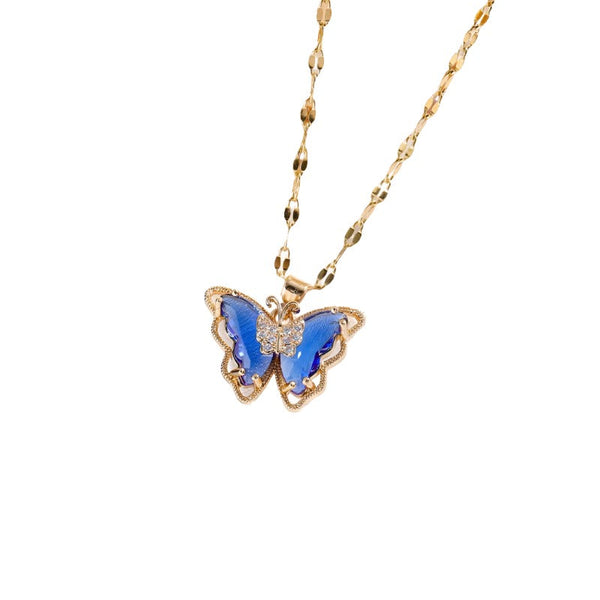 Necklaces & Pendants Necklace Female Micro Inlaid Zircon Butterfly Simple Clavicle Chain Fashion Jewellery