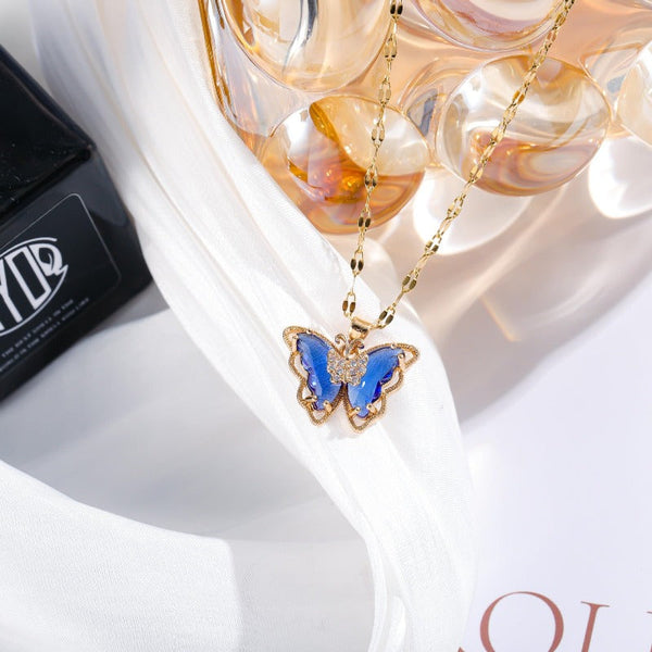 Necklaces & Pendants Necklace Female Micro Inlaid Zircon Butterfly Simple Clavicle Chain Fashion Jewellery