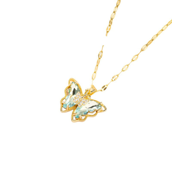 Necklaces & Pendants Necklace Female Micro Inlaid Zircon Butterfly Simple Clavicle Chain Fashion Jewellery