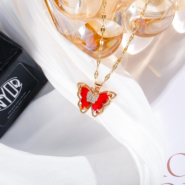 Necklaces & Pendants Necklace Female Micro Inlaid Zircon Butterfly Simple Clavicle Chain Fashion Jewellery