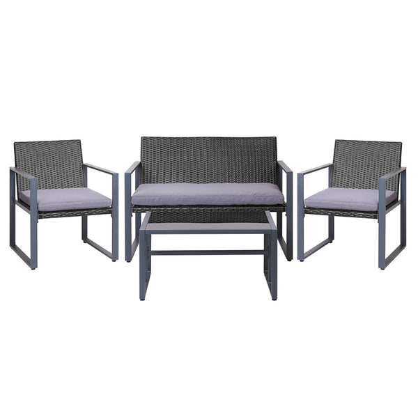 Patio Furniture Sets Gardeon 4 Pieces Outdoor Dining Set Lounge Setting Patio Wicker Chairs Table With