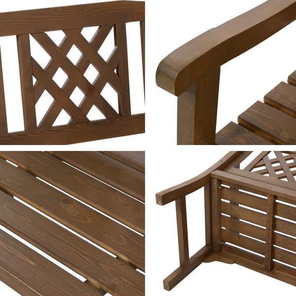 Patio Benches Gardeon Wooden Garden Bench 2 Seat Patio Furniture Timber Outdoor Lounge Chair Natural