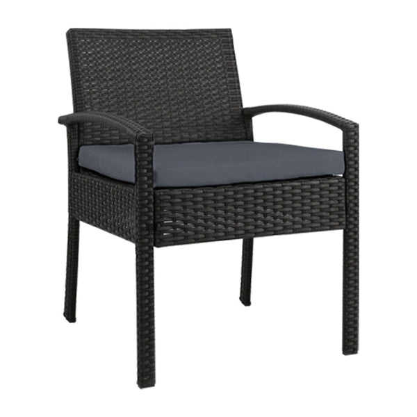 Patio Chairs Gardeon Outdoor Furniture Bistro Wicker Chair Black Uv Resistant Weather