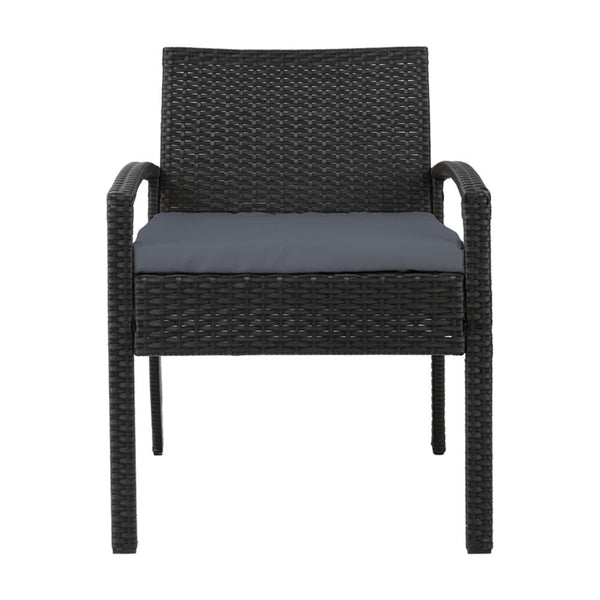 Patio Chairs Gardeon Outdoor Furniture Bistro Wicker Chair Black Uv Resistant Weather