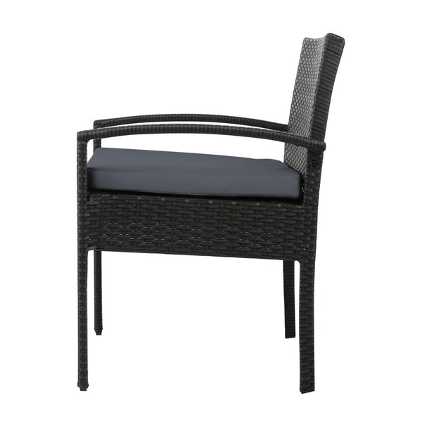 Patio Chairs Gardeon Outdoor Furniture Bistro Wicker Chair Black Uv Resistant Weather