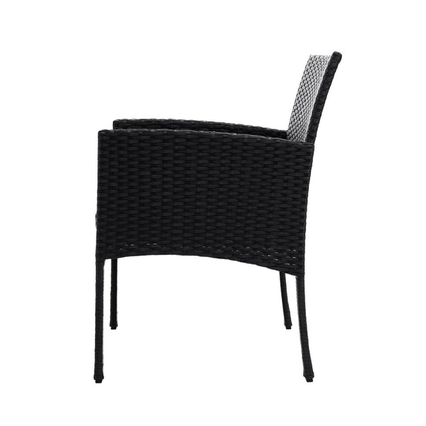 Dining Chairs Gardeon Outdoor Bistro Chairs Patio Furniture Dining Wicker Garden Cushion Tea Coffee Cafe Bar Set