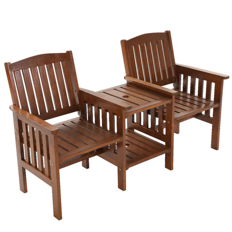 Patio Benches Gardeon Garden Bench Chair Table Loveseat Wooden Outdoor Furniture Patio Park Brown