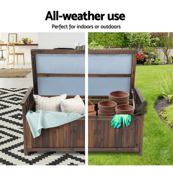 Storage Deck Boxes Gardeon Outdoor Storage Box Wooden Garden Bench Chest Toy Tool Sheds Furniture