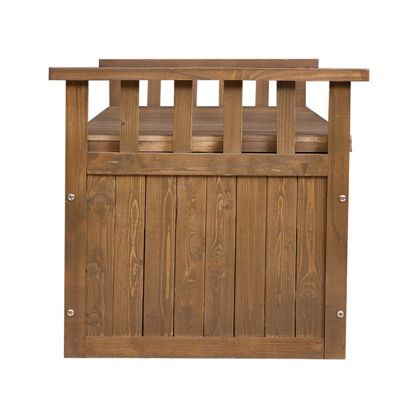 Storage Deck Boxes Gardeon Outdoor Storage Box Wooden Garden Bench 128.5Cm Chest Tool Toy Sheds Xl