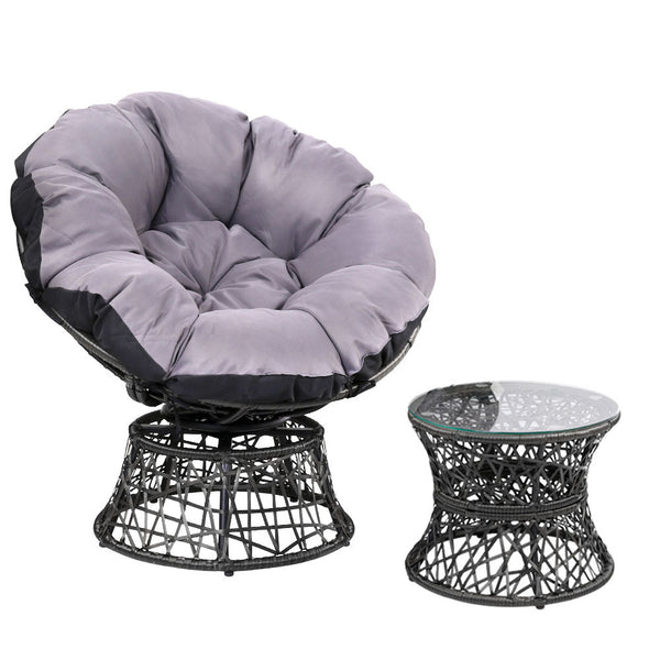 Patio Furniture Sets Gardeon Outdoor Papasan Chairs Table Lounge Setting Patio Furniture Wicker Black