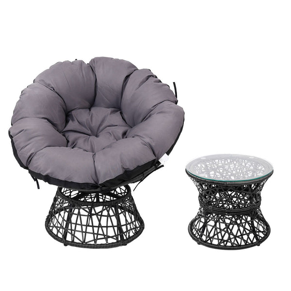 Patio Furniture Sets Gardeon Outdoor Papasan Chairs Table Lounge Setting Patio Furniture Wicker Black