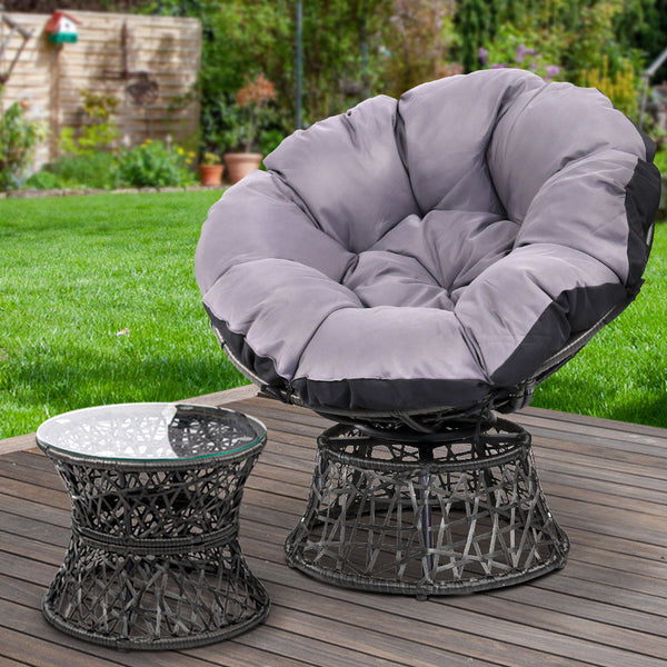 Patio Furniture Sets Gardeon Outdoor Papasan Chairs Table Lounge Setting Patio Furniture Wicker Black