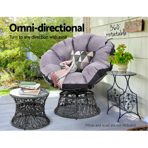 Patio Furniture Sets Gardeon Outdoor Papasan Chairs Table Lounge Setting Patio Furniture Wicker Black