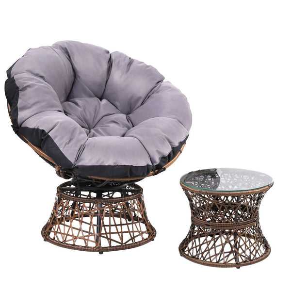 Patio Furniture Sets Gardeon Outdoor Papasan Chairs Table Lounge Setting Patio Furniture Wicker Brown