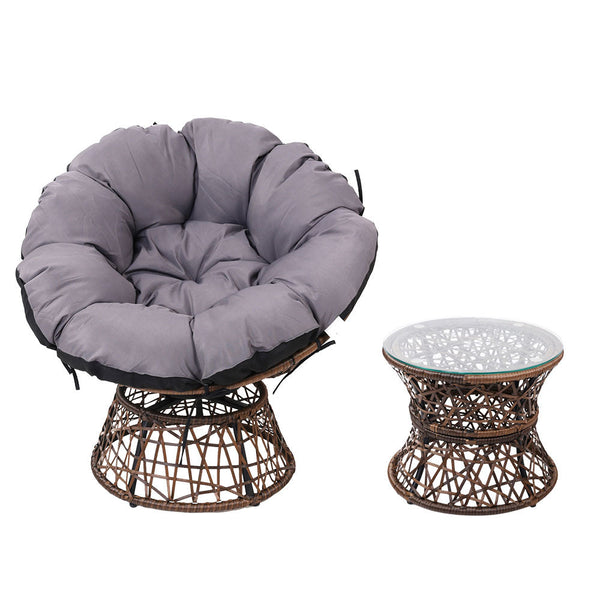 Patio Furniture Sets Gardeon Outdoor Papasan Chairs Table Lounge Setting Patio Furniture Wicker Brown