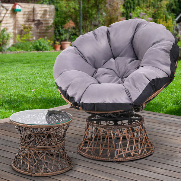 Patio Furniture Sets Gardeon Outdoor Papasan Chairs Table Lounge Setting Patio Furniture Wicker Brown