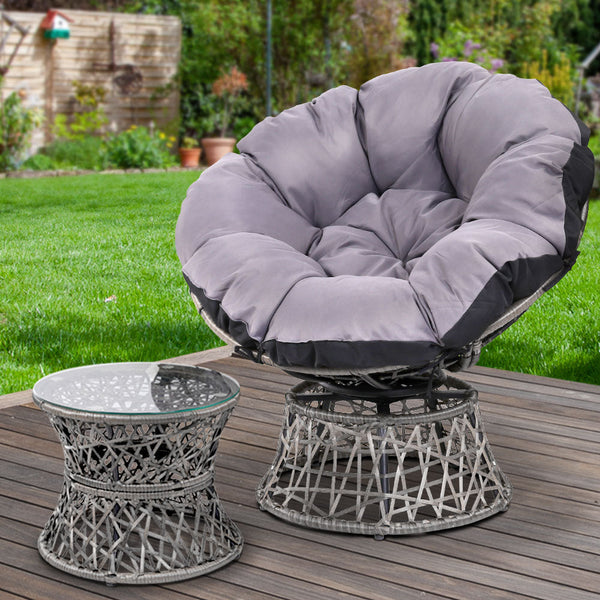 Patio Furniture Sets Gardeon Outdoor Papasan Chairs Table Lounge Setting Patio Furniture Wicker Grey