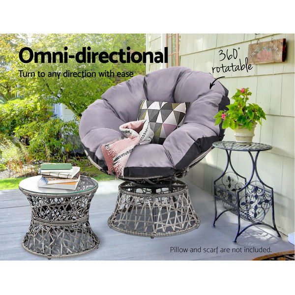 Patio Furniture Sets Gardeon Outdoor Papasan Chairs Table Lounge Setting Patio Furniture Wicker Grey