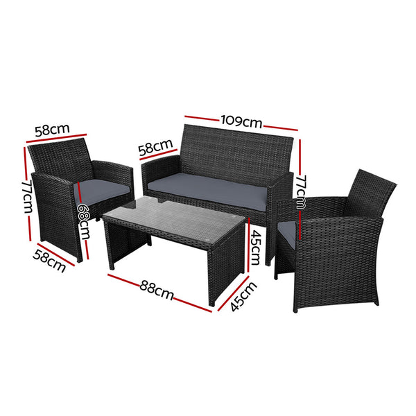 Patio Furniture Sets Gardeon Rattan Furniture Outdoor Lounge Setting Wicker Dining With Storage