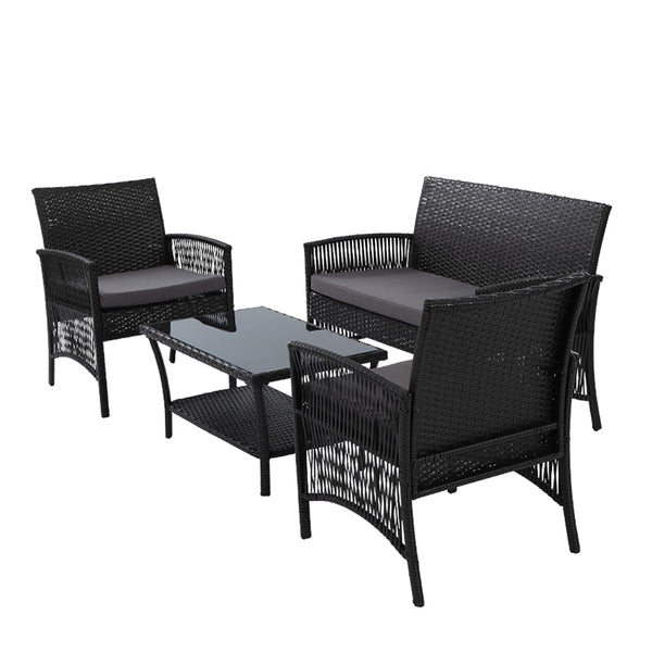 Patio Furniture Sets Gardeon 4 Pieces Outdoor Furniture Lounge Setting Rattan Patio Dining