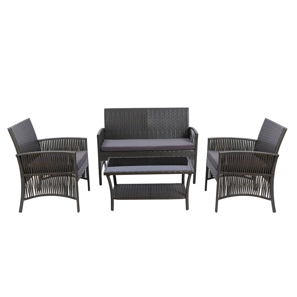 Patio Furniture Sets Gardeon Outdoor Furniture Dining Set Lounge Setting Rattan Patio Grey