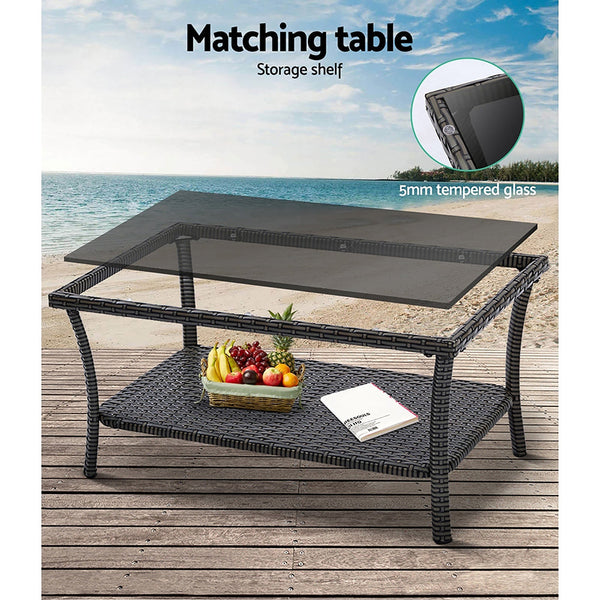 Patio Furniture Sets Gardeon Outdoor Furniture Dining Set Lounge Setting Rattan Patio Grey