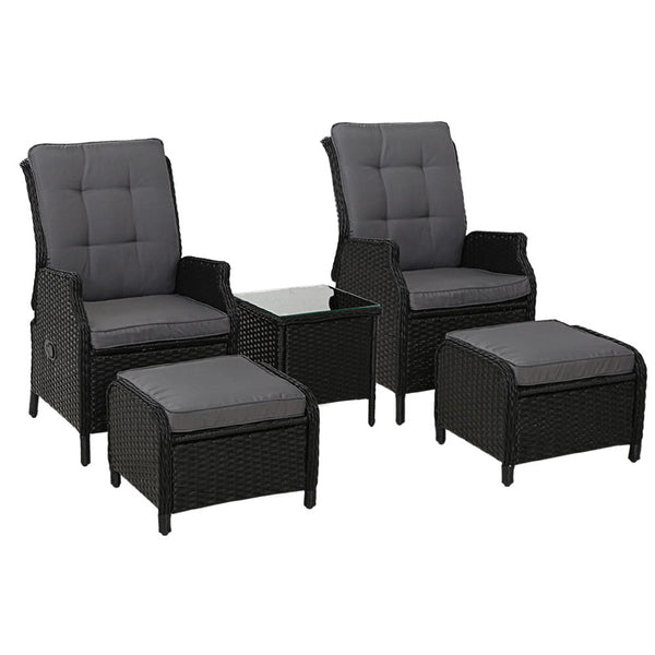 Patio Chairs Gardeon Recliner Chairs Sun Lounge Setting Outdoor Furniture Patio Garden Wicker