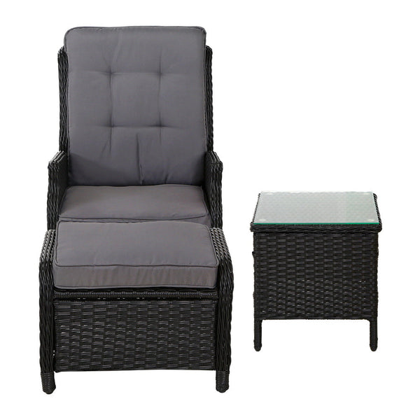 Patio Chairs Gardeon Recliner Chairs Sun Lounge Setting Outdoor Furniture Patio Garden Wicker