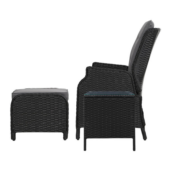 Patio Chairs Gardeon Recliner Chairs Sun Lounge Setting Outdoor Furniture Patio Garden Wicker