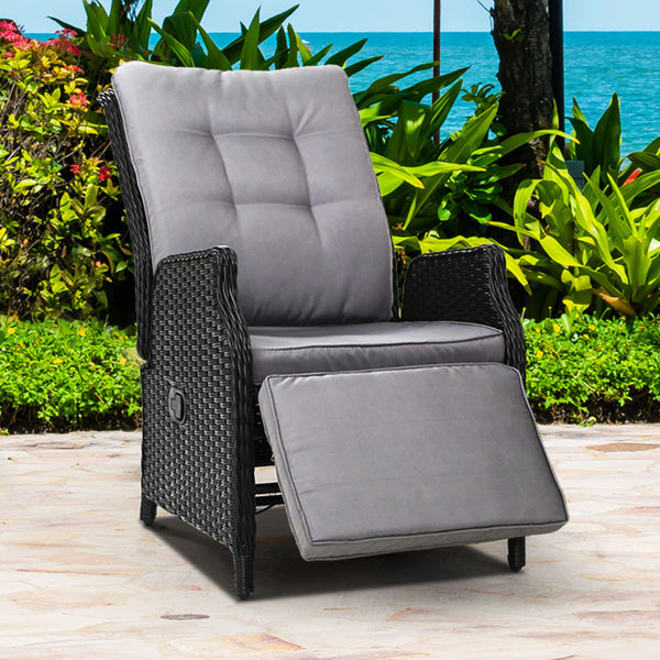 Loungers Gardeon Recliner Chair Sun Lounge Setting Outdoor Furniture Patio Wicker Sofa