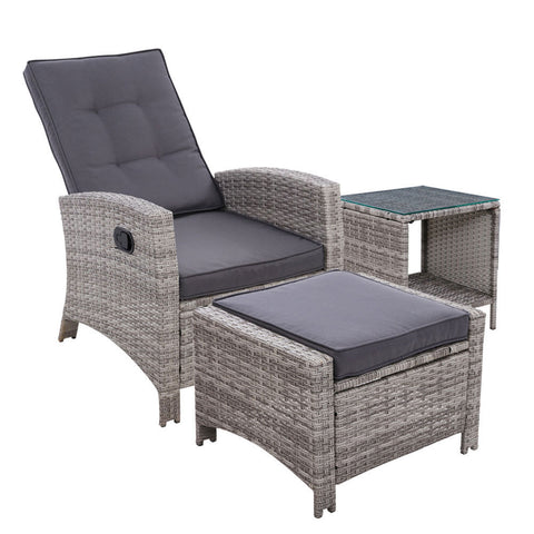 Patio Furniture Sets Gardeon Outdoor Setting Recliner Chair Table Wicker Lounge Patio Furniture