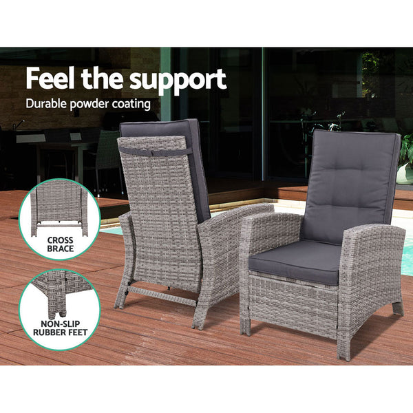 Patio Furniture Sets Gardeon Outdoor Setting Recliner Chair Table Wicker Lounge Patio Furniture