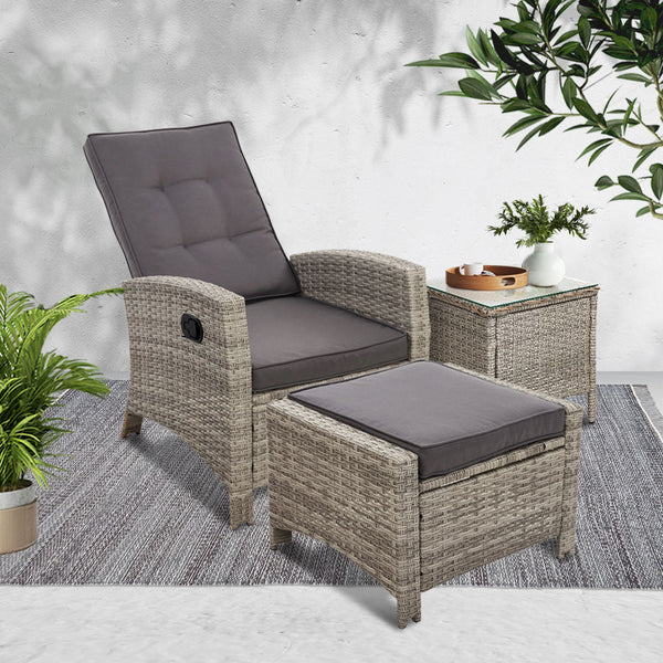 Patio Furniture Sets Gardeon Outdoor Setting Recliner Chair Table Wicker Lounge Patio Furniture