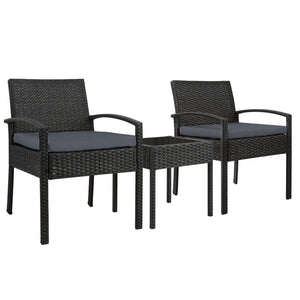 Patio Furniture Sets Gardeon 3 Piece Outdoor Set Black