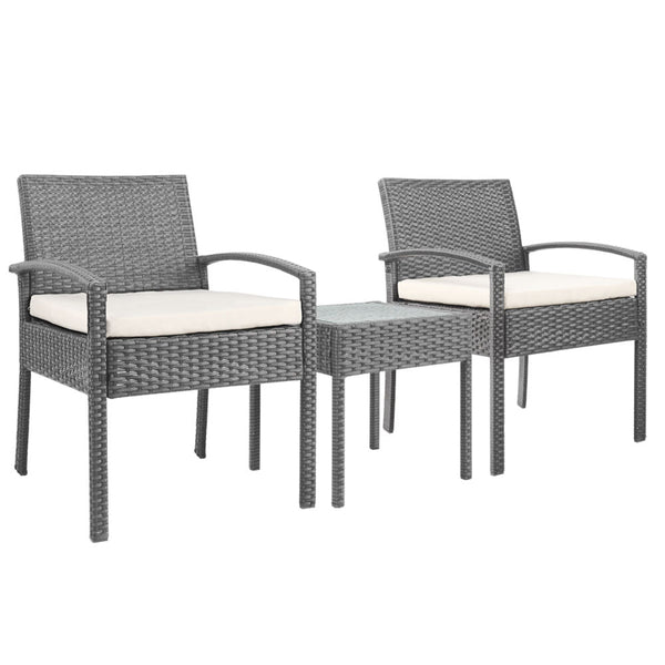 Patio Furniture Sets Gardeon 3 Piece Outdoor Set Grey