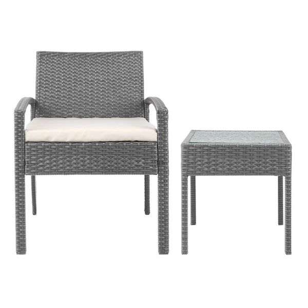 Patio Furniture Sets Gardeon 3 Piece Outdoor Set Grey