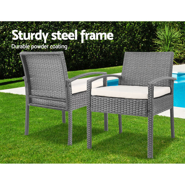 Patio Furniture Sets Gardeon 3 Piece Outdoor Set Grey