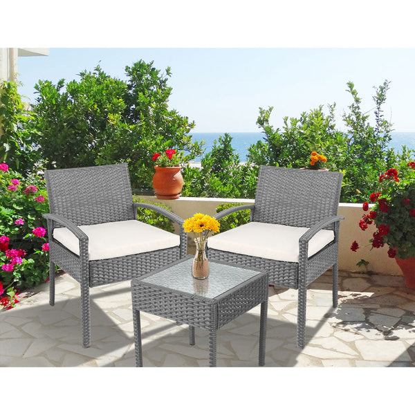 Patio Furniture Sets Gardeon 3 Piece Outdoor Set Grey