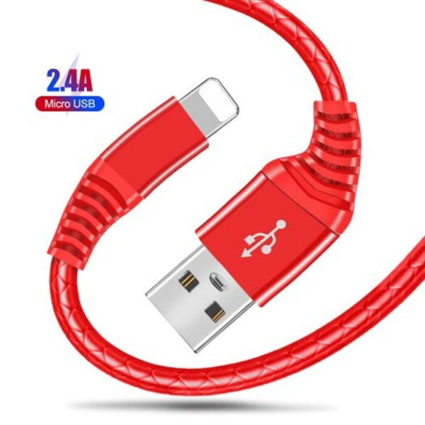 2.4A Fast Charging Usb Cable Tpe Micro Type For Xiaomi Huawei Samsung Iphone 25Cm White