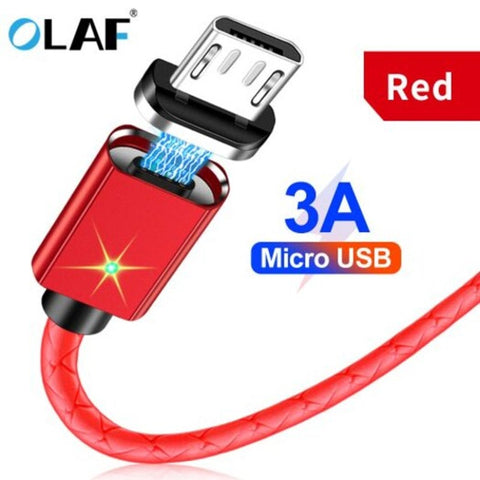 Magnetic Cable Fast Charging Charger Cablemicro Usb Type For Iphone 2M Red Micro