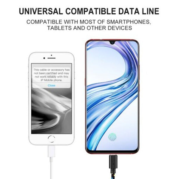 Type C Nylon Data Cable Fast Charging Usb Charger Cord For Samsung Huawei Xiaomi Blue 200Cm