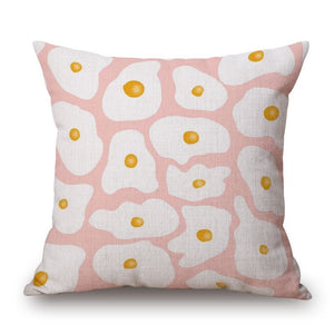 Cushions & Decorative Pillows Omelettes On Cotton Linen Pillow Cover