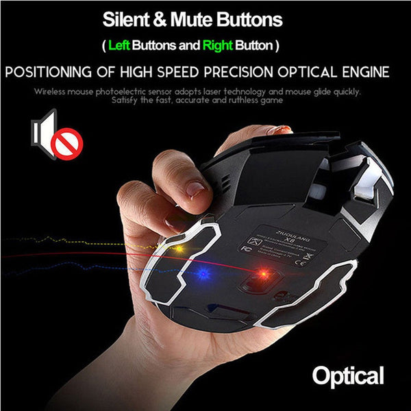 Mice, Trackballs & Touchpads Omeshin Rechargeable X8 Wireless Silent Led Backlit Usb Mouse Computer Bluetooth Mause 2.4Ghz For Laptop Pc