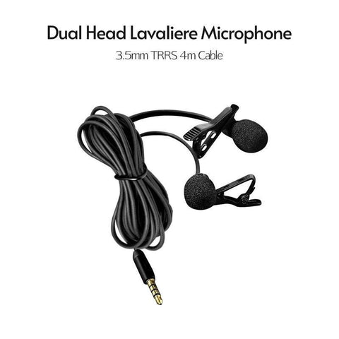 Microphones & Wireless Systems Microphones Omni Directional Electret Condenser Lavalier Dual Head With 3.5Mm