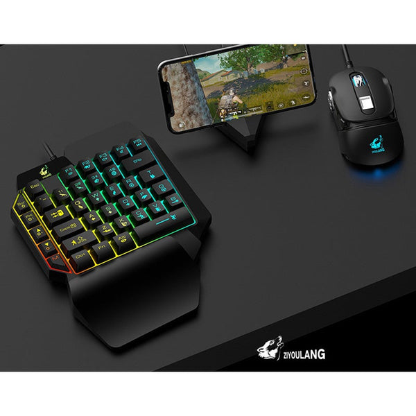 One Handed Membrane Keyboard Wired Gaming Keypad With Led Backlight 35 Keys For Lolpubgcf
