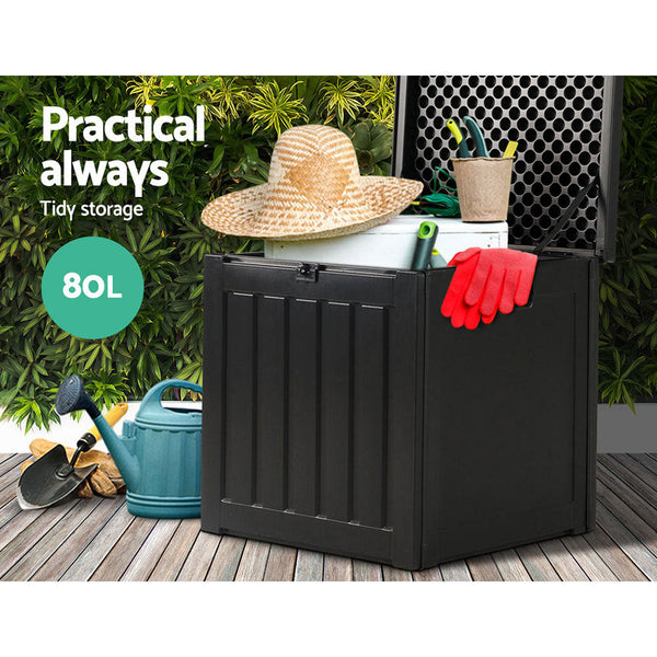 Storage Deck Boxes Gardeon 80L Outdoor Storage Box Waterproof Container Indoor Garden Toy Tool Shed