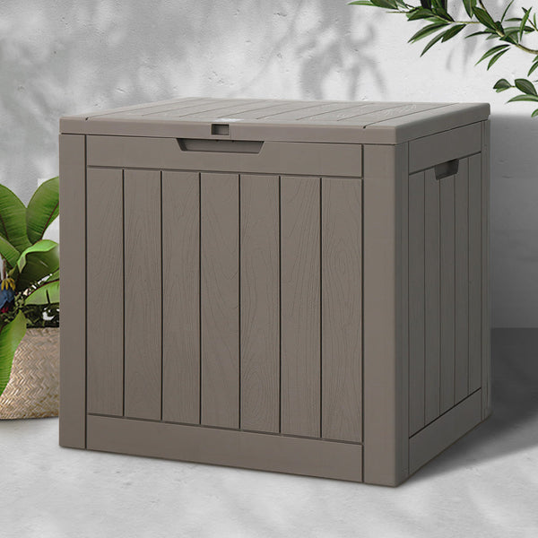 Storage Deck Boxes Gardeon Outdoor Storage Box 118L Container Lockable Indoor Garden Toy Tool Shed Grey