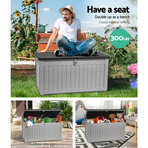 Storage Deck Boxes Gardeon Outdoor Storage Box Bench Seat 190L