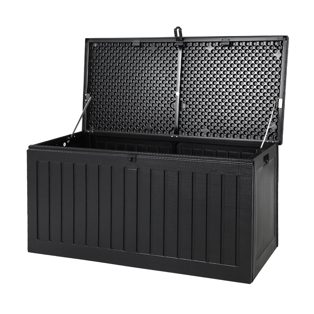 Storage Deck Boxes Gardeon Outdoor Storage Box Container Garden Toy Indoor Tool Chest Sheds 270L Black